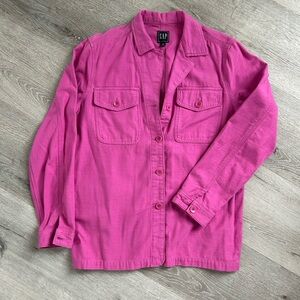 GAP Pink Utility Jacket Lightweight Shacket